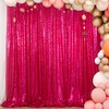 ShinyBeauty Sequin Backdrop 125x215cm Fuchsia Backdrop Decoration 1 Panel Hot