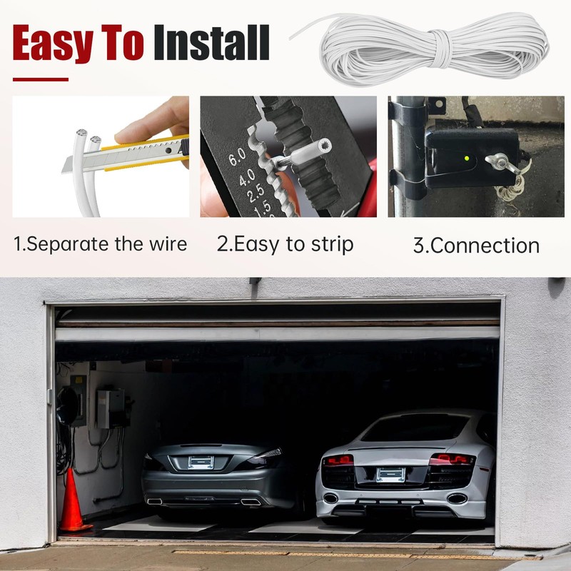 PROSOCOOL 2-Conductor Garage Door Opener Bell Wire, 24/2 AWG, 100