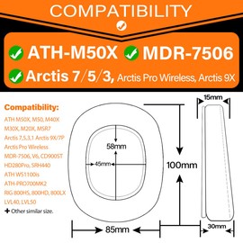 TRANSTEK Sheepskin Thicker Cooling Gel Ear Cushion Earpads for Arctis Pro, Arctis 7/5/3/1, Arctis 9X, Arctis 7X, Arctis 7P, RIG 800 Series, ATH M50X, M40X, MDR-7506 V6 (Gray Fabric)