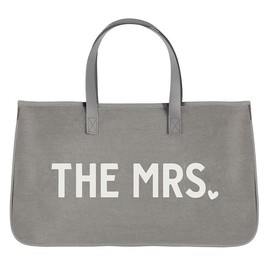 Santa Barbara Design Studio Wedding Collection - Leather Trimmed Large Canvas Tote Bag with Waterproof Liner, The Mrs.