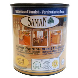 SamaN Interior Water Based Varnish with Aluminum Oxide – Crystal Clear Wood Finish (Gloss Finish, 32)
