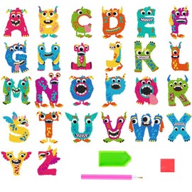 Diamond Art for Kids, Letters Diamond Painting Kits for Kids Xmas Gifts,Gem Art Kits Kids,Diamond Painting Stickers for Girl or Boy Christmas Gifts