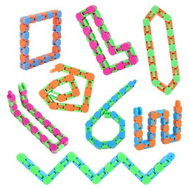 8 Pack Fidgets Wacky Tracks Fidget Toys for Kids Classroom Students School Prizes Gifts Sensory Toys Fidget Snake Click Toys for Adults Stress Relief Keeps Fingers Busy