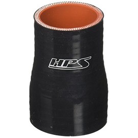 HPS HTSR-150-175-BLK Silicone High Temperature 4-ply Reinforced Reducer Coupler Hose, 100 PSI Maximum Pressure, 3" Length, 1-1/2" > 1-3/4" ID, Black