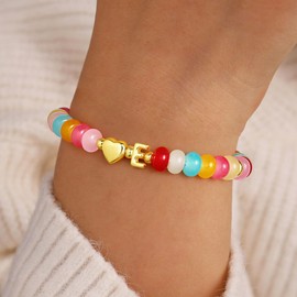 M MOOHAM Gifts for Girls Kids - 6 7 8 9 10 11 12 13 14 15 16 Year Old Girl Birthday Gifts for Teen Tween Teenager Kids Initial Beaded E Bracelet for Girl Letter Jewelry