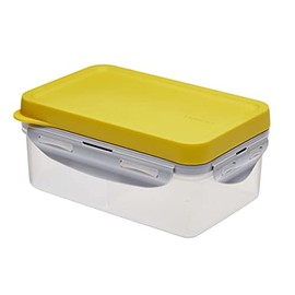Lock & Lock to-Go Lunch Box - Lunch Box with 3 Compartments - Made of High Quality Clear Plastic BPA Free - Leak-Proof - Rectangular 1 Litre Yellow