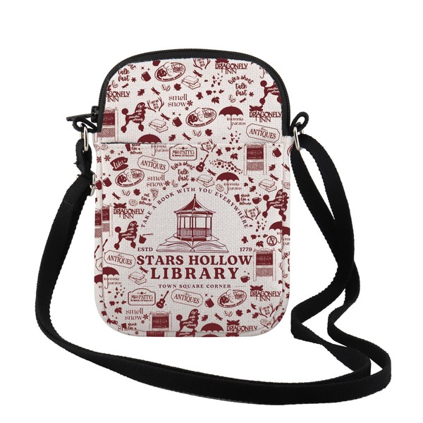 FUNYSO TV-Show-inspiriertes Geschenk, 1779 Sterne, hohl, Bibliothek, Stadtplatz, Eck-Umhängetasche, Libellen-Geschenk,
