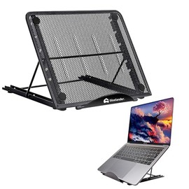 Bluelander Soporte para Laptop y Tableta Portátil, Base de Enfriamiento, 6 Ángulos Ajustables, Material Aluminio Compatible con Computadora, Tablets y