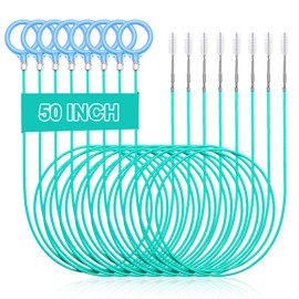 Lanties 30 Pack 50 Inch Sink Snake Bulk Hair Drain Clog Remover Unbreakable Metal Drain Snake Hair Removal Tool Flexible & Long Unclogging Tool for Bathroom Sink Tub Shower