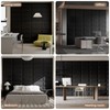 MAQQL Compact Black Linen Wall-Mounted Headboard 24x12 Inch 6-Panel Kit