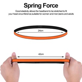 URAQT Sports Hair Bands, Pack of 5 Elastic Thin Hair Bands for Women, Hair Band Headband Non-Slip Forehead Sweatband, Headbands Sport for Football Yoga Running (D)