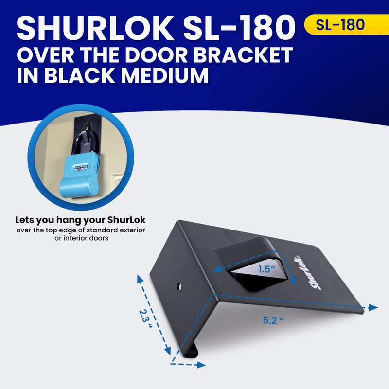 ShurLok SL-180 Lockbox Over The Door, Black Medium