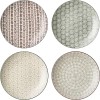 Bloomingville Assorted  Dinner Plates Multi Color set of 4 NEW!!!!!