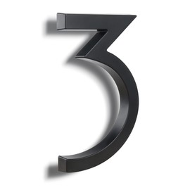 HASWARE 6 Inch Chic ABS House Numbers - Black Slim Design (Black, 3)