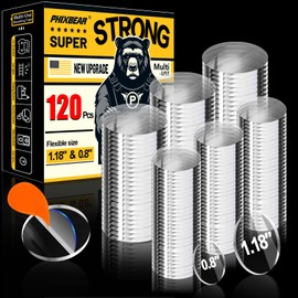 PHIXBEAR Multiple Sizes 0.8 "&1.18" of Glue Clear Dots Double Sided Removable, Mounting Putty for Walls No Damage, Poster Sticky Tack for Hanging Pictures，Dashboard Accessories，Home Crafts, 120 Pcs