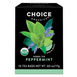 Choice Organics - Organic Peppermint Tea (3 Pack) - Compostable - Caffeine Free - 48 Organic Herbal Tea Bags