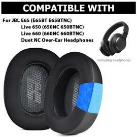 Cooling Gel Replacement Earpad for JBL E65BTNC Duet NC LIVE650 660 BTNC Headphones,Comfortable and Refreshing Ear Cushion, Ice Fabric Headphone Earpads, Memory Foam Headphones Ear Pads,Black