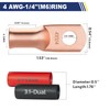 haisstronica 10pcs 4 AWG - 1/4" (M6) Battery Cable Lugs,