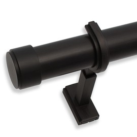BlastHome® Non-Adjustable Luxury Curtain Rods for Windows, 1 ¼” Rod Set, 6 foot Fixed Length (Two Rods Connect for a Seamless Look), Brushed Dark Brown