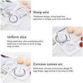 Akozon 2-in-1 Egg Slicer and Cutter for Century Eggs - Perfectly Slice Soft & Hard Boiled Eggs with Ease | Kitchen Gadget for Effortless