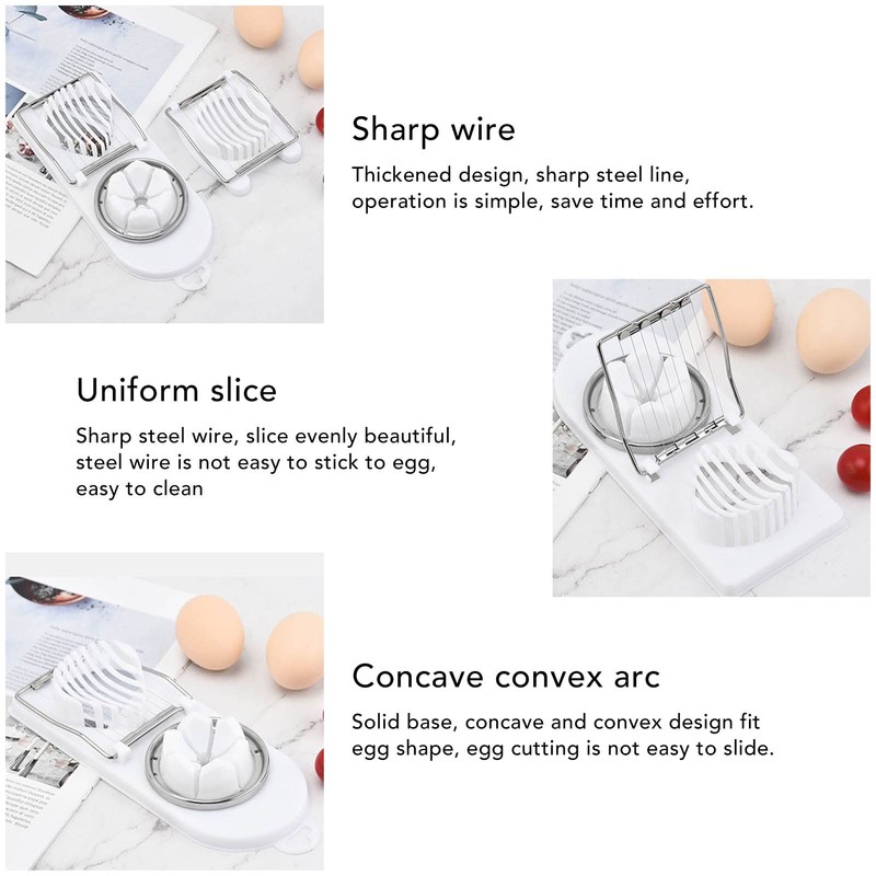 Akozon 2-in-1 Egg Slicer and Cutter for Century Eggs -