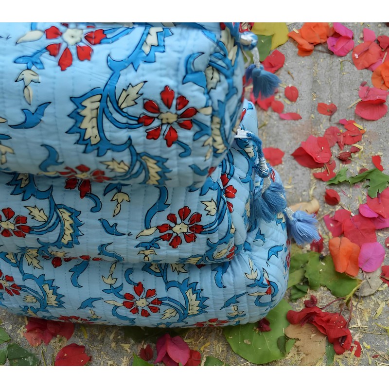 INDACORIFY Bolsas de aseo cosméticas con estampado de bloques de