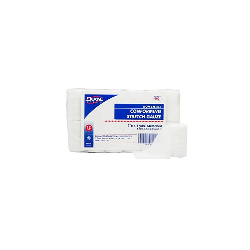 Dukal 64752 Conforming Stretch Gauze Bandage, 2" X 4.1 yard.,