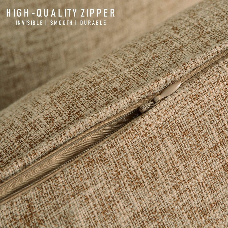 HPUK Pack of 2 Tan Throw Pillow Covers, 18x18 inch
