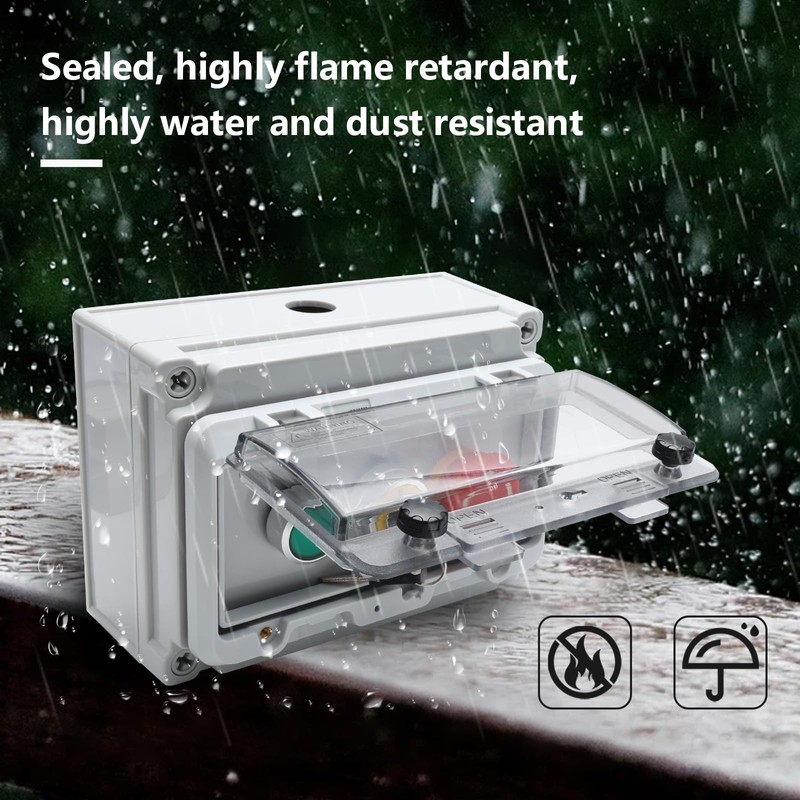 KERWINN Emergency Stop Button Box - Red and Green Momentary