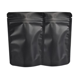 100 Pack Mylar Bag 3.5 Gram,4.7 Mil Thickness Smell Proof Bag,Stand-up Packaging Pouch,Resealable Foil Food Storage Baggies Safe Material,4x5 Inches,Matte Black