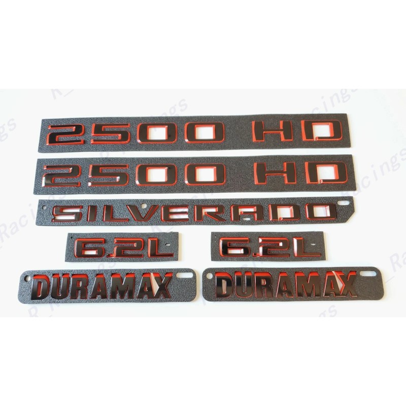 GM Auto Black Red Doors 2500HD Rear Silverado Hood Duramax