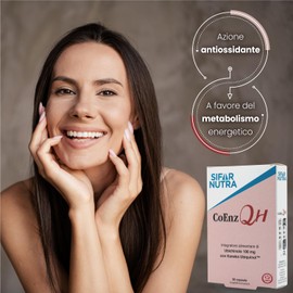 Sifar Nutra CoEnz QH | Kaneka QH | forma attiva di coenzima Q10 | UBICHINOLO 100mg | antiossidante e metabolismo energetico | 30 capsule