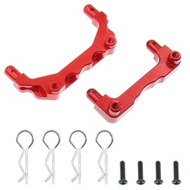 Treehobby Aluminum Upgrades Replacement Accessories Compatible with Hyper Go H14bm MJX 14209 14210 1/14 RC Upgrade Parts,Red (Front and Rear Body Pillars)