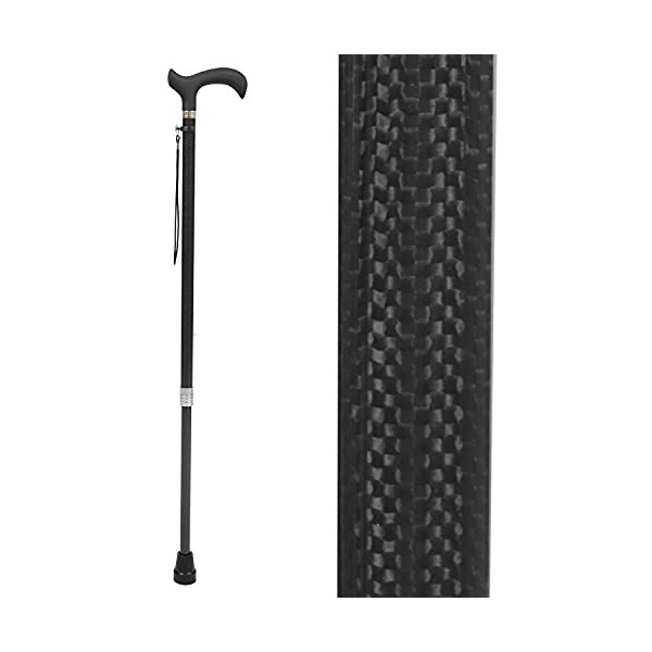 Vive Walking Cane, Carbon Fiber - Lightweight Stick for Men, Women - Mobility Aid, Adjustable Height, Rubber Tip - Portable Hurry Support for Seniors, Elderly, Balance - Ultra Light, Soft Hand Grip