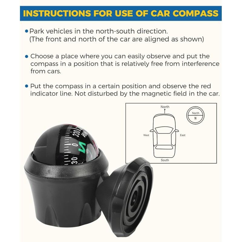 UBOG Car Compass,Compass for Car,Automotive Compass Ball,Car Accessories Auto Compass