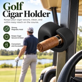 Magnetic Golf Cigar Holder for Golf Carts – Flexible Silicone Cigar Clip with Magnetic Base for Convenient On-Course Storage