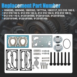 1696200 Air Brake Compressor Head Gasket Kit Compatible with Paccar CF75 MX11 MX13 Air Compressor Head Gasket Set Replaces # 1805490 1883117