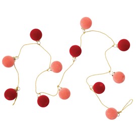 Creative Co-Op 72" L Flocked Glass Ball Ornament w/Gold Cord, Pink & Red Garland