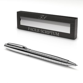 Facile Scriptum Premium Metal Twist Ballpoint Pen, Ice Silver, Gift Idea, Icy Silver
