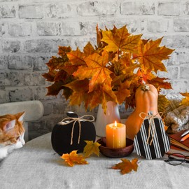 4 Pieces Fall Tiered Tray Decors Pumpkin Table Wooden Sighs Modern Farmhouse Thanksgiving Buffalo Plaid Stripes Pumpkin Centerpiece for Tabletop Rustic Autumn Harvest Decoration