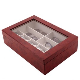 Tech Swiss Valet Wood Glasses Pens Jewelry Watches 5 Extra Large Compartments (Burlwood)