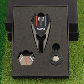 Golf Divot Repair Tool with Magnetic Ball Marker and Hat Clip Gift Set for Men and Women golf gift - Color: Pattern 1-Black
