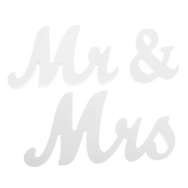 Ciieeo 1 Set Wedding Wooden Mr & Mrs Signs Wedding Desktop Centerpiece Romantic Table Ornament