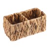 BSTKEY Natural Water Hyacinth 2-Slot Remote Control Holder, Hand-woven Remote