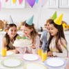 FYSUIMU 40 Pcs Pastel Gingham Oval Paper Plates Colorful Checkered