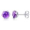 SILVEGO Women's Earrings 925 Sterling Silver with Genuine Amethyst 6