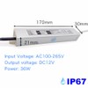 LIDESENMO Waterproof IP67 12V 3A Power Supply 36W AC DC