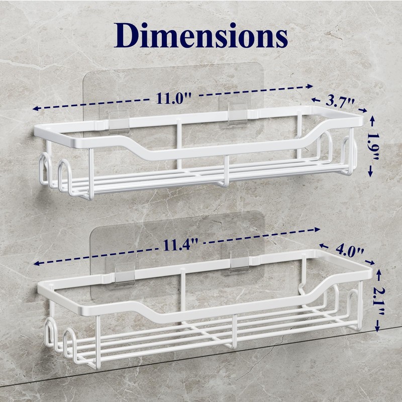 Kitsure Shower Caddy Large - Adhesive Shower Organizer, Stainless Steel