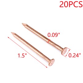 MY MIRONEY 20 Pack 1.5 Inch Copper Nails Solid Copper Nail Spikes for Slating & Roofing