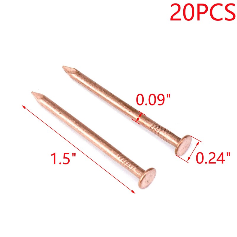 MY MIRONEY 20 Pack 1.5 Inch Copper Nails Solid Copper